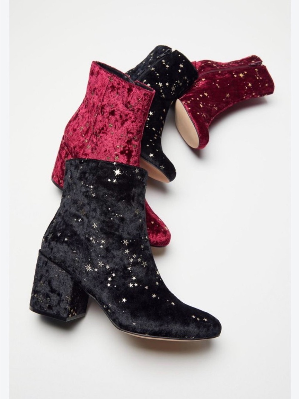 Urban Outfitters Margot Constellation Velvet Ankle Boots